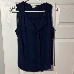 Dark Blue Sleeveless Blouse